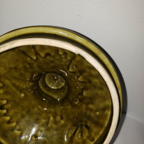 McCoy Cookie Jug Cookie Jar 1970 Drip Glaze Avocado Green - Picture 9 of 12